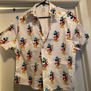 Cakeworthy Minnie Button Up Crop Top Shirt